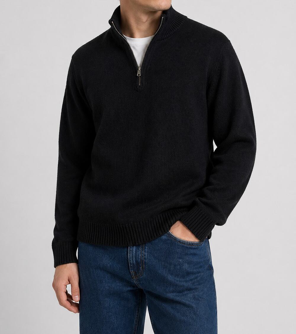 Naked Cashmere Men’s Quarter Zip Sweater Linen Cashmere Blend Pullover Preppy